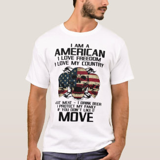 Ik ben Amerikaan, ik hou van mijn vrijheid, ik hou T-shirt