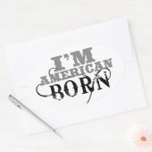 Ik ben Amerikaans Born Ovale Sticker (Envelop)