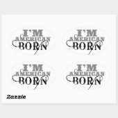 Ik ben Amerikaans Born Ovale Sticker (Vel)