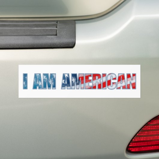 Ik ben Amerikaans Bumpersticker (Op auto)