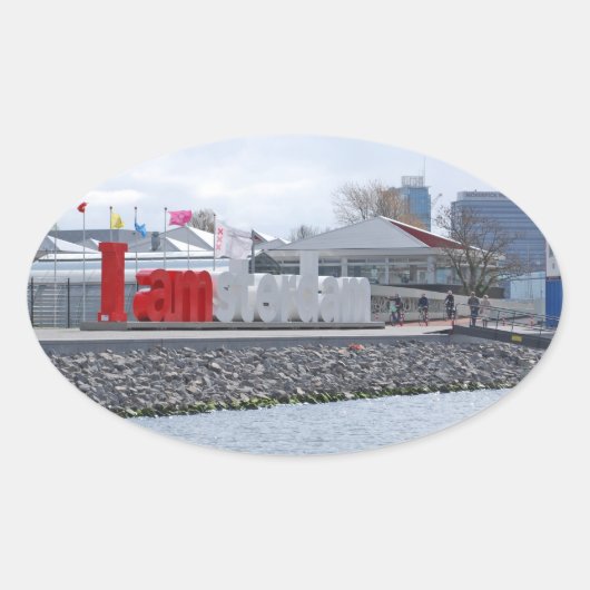 Ik ben Amsterdam Sign, Nederland Ovale Sticker (Voorkant)