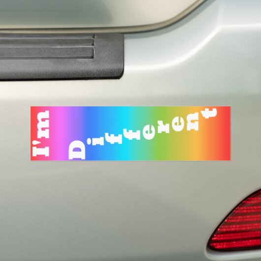 Ik ben anders bumpersticker (Op auto)