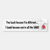 Ik ben anders bumpersticker (Voorkant)