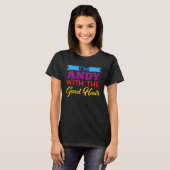 Ik ben Andy met het goede haar T-shirt (Voorkant volledig)