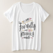 Ik ben angstig en heerlijk Christelijk gemaakt Grote Maat T-shirt (Design voorkant)