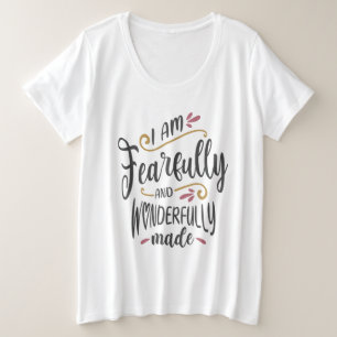 Ik ben angstig en heerlijk Christelijk gemaakt Grote Maat T-shirt