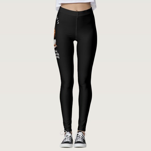 Ik ben angstig en heerlijk zwart gemaakt leggings (Voorkant)