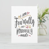 Ik ben angstig en wonderbaarlijk gemaakt - Christe Bedankkaart (Staand voorkant)