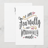 Ik ben angstig en wonderbaarlijk gemaakt - Christe Bedankkaart (Voorkant / Achterkant)