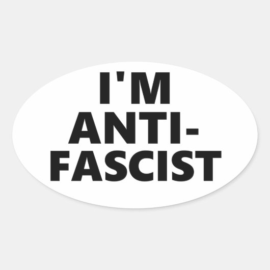 Ik ben anti-fascist ovale sticker (Voorkant)