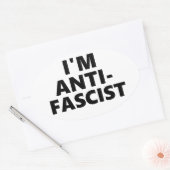Ik ben anti-fascist ovale sticker (Envelop)