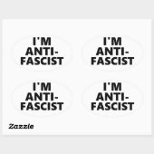 Ik ben anti-fascist ovale sticker (Vel)