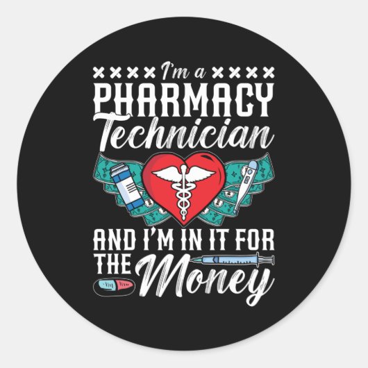 Ik ben apotheker in de geneeskunde ronde sticker (Voorkant)