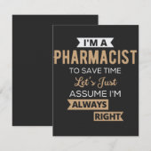 Ik ben apotheker om tijd te besparen, laten we aan bedankkaart (Voorkant / Achterkant)