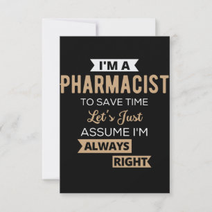 Ik ben apotheker om tijd te besparen, laten we aan notitiekaartje
