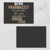 Ik ben apotheker om tijd te besparen, laten we aan visitekaartje (Voorkant / Achterkant)