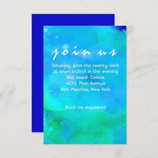 Ik ben AQUA WATERVERF Bat Mitzvah. Informatiekaartje (Voorkant / Achterkant)