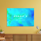 Ik ben AQUA WATERVERF Bat Mitzvah Inloggen Board Canvas Afdruk (Insitu (Woonkamer))