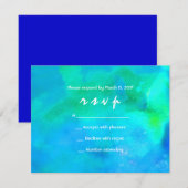 Ik ben AQUA WATERVERF Bat Mitzvah Uitnodiging (Voorkant / Achterkant)