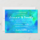 Ik ben AQUA WATERVERF bruiloft uitnodiging (Voorkant)