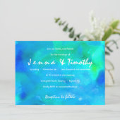 Ik ben AQUA WATERVERF bruiloft uitnodiging (Staand voorkant)