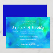 Ik ben AQUA WATERVERF bruiloft uitnodiging (Voorkant / Achterkant)