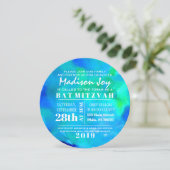 Ik ben AQUA WATERVERF Round Bat Mitzvah. Kaart (Staand voorkant)