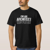 Ik ben architect, ik ben nooit verkeerd t-shirt (Voorkant)