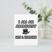 Ik ben archivaris ... Geen goochelaar Briefkaart (Staand voorkant)