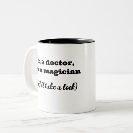 Ik ben arts, geen goochelaar (maar ik zal eens kij tweekleurige koffiemok (Voorkant links)