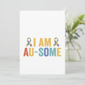 Ik ben Au-Some Autisme Funny Autistisch Bewustzijn Kaart (Staand voorkant)