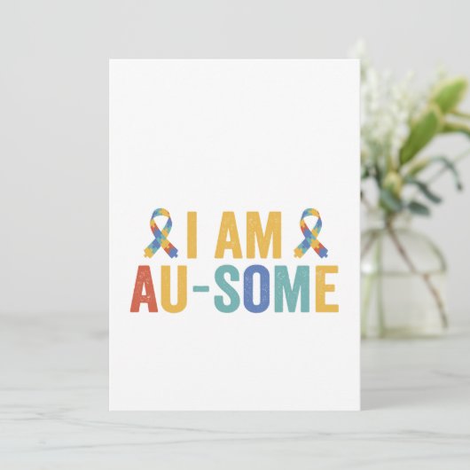 Ik ben Au-Some Autisme Funny Autistisch Bewustzijn Kaart (Staand voorkant)