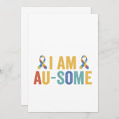 Ik ben Au-Some Autisme Funny Autistisch Bewustzijn Kaart (Voorkant / Achterkant)