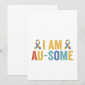 Ik ben Au-Some Autisme Grappig Autistisch Bewustzi Kaart (Voorkant / Achterkant)
