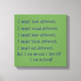 Ik ben Autisme. Inspirerend verschillen. Canvas Afdruk