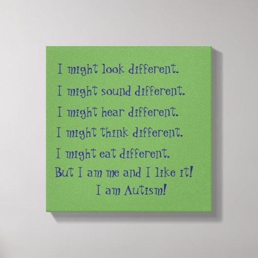 Ik ben Autisme. Inspirerend verschillen. Canvas Afdruk (Voorkant)