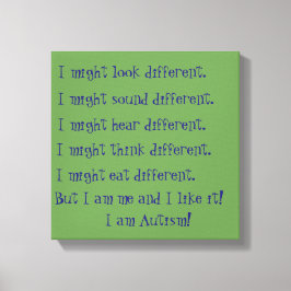 Ik ben Autisme. Inspirerend verschillen. Canvas Afdruk