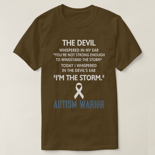 Ik ben Autisme Warrior Autism Awareness1 . T-shirt (Design voorkant)