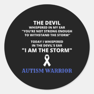 Ik ben Autisme Warrior Autism Awareness 1 Ronde Sticker