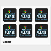 Ik ben autist vierkante sticker (Vel)