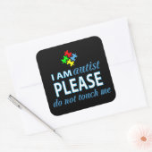 Ik ben autist vierkante sticker (Envelop)
