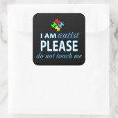 Ik ben autist vierkante sticker (Tas)