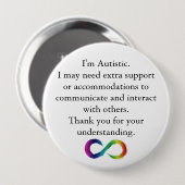 "Ik ben Autistic" Awareness Button (Voorkant /achterkant)