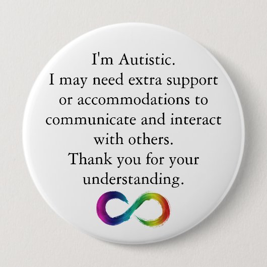 "Ik ben Autistic" Awareness Button (Voorkant)
