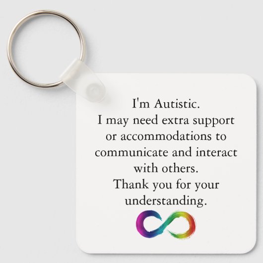 "Ik ben Autistic" Awareness Sleutelhanger (Voorkant)