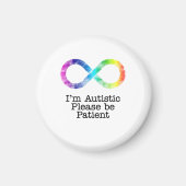 Ik ben Autistisch, alsjeblieft geduldig-waterverf Magneet (Voorkant)
