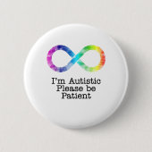 Ik ben Autistisch, alsjeblieft geduldig-waterverf Ronde Button 5,7 Cm (Voorkant)