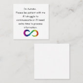 Ik ben Autistisch-Communicatie Kaart Contactkaartje (Voorkant / Achterkant)
