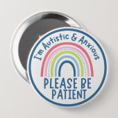 Ik ben autistisch en angstig speld Badge Ronde Button 4,0 Cm (Voorkant /achterkant)