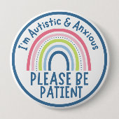 Ik ben autistisch en angstig speld Badge Ronde Button 4,0 Cm (Voorkant)